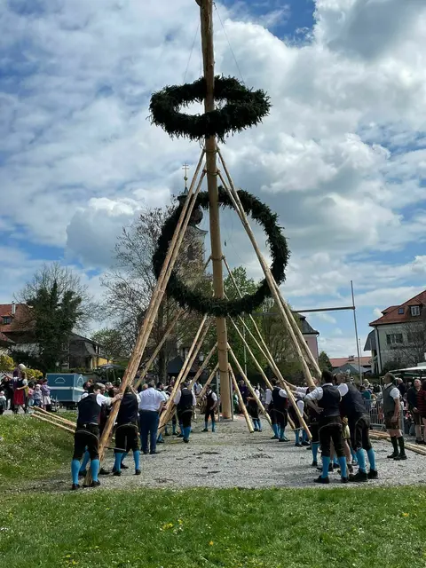 Maibaumaufstellen 2023 in Elixhausen. | Foto: OMK Elixhausen.