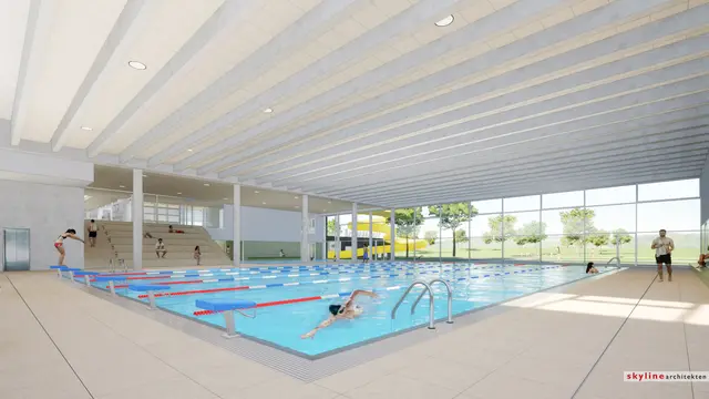 Die Vision der Schwimmhalle mit dem 25m-Sportbecken | Foto: skyline architekten