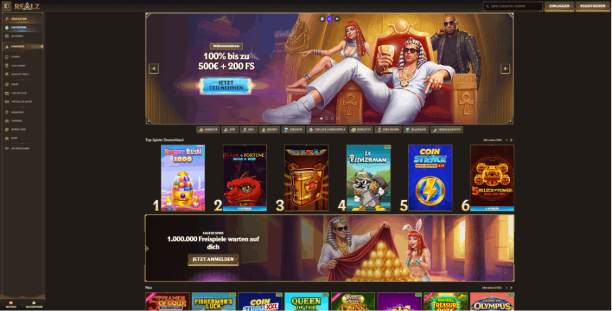 Screenshot der NV Casino App auf einem Smartphone
