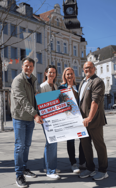 Vizebürgermeister Gerhard Riegler, SPÖ-Bezirksvorsitzende und Landtagsabgeordnete Kerstin Suchan-Mayr, Stadträtin Beate Hochstrasser und Nationalrat Alois Schroll. | Foto: SPÖ