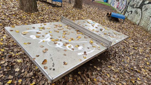 Besprühte Tischtennisplatten schränken den Spielbetrieb ein und verursachen unnötige Kosten. | Foto: Tischtennis Hobby Wien