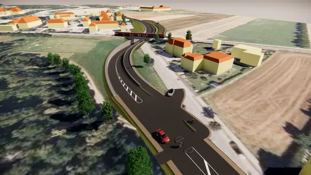 Visualisierungen: Für die Bauzeit ist die Landesstraße im Bereich der ehemaligen Eisenbahnkreuzung gesperrt, eine örtliche Umleitung wurde eingerichtet.  | Foto: ÖBB