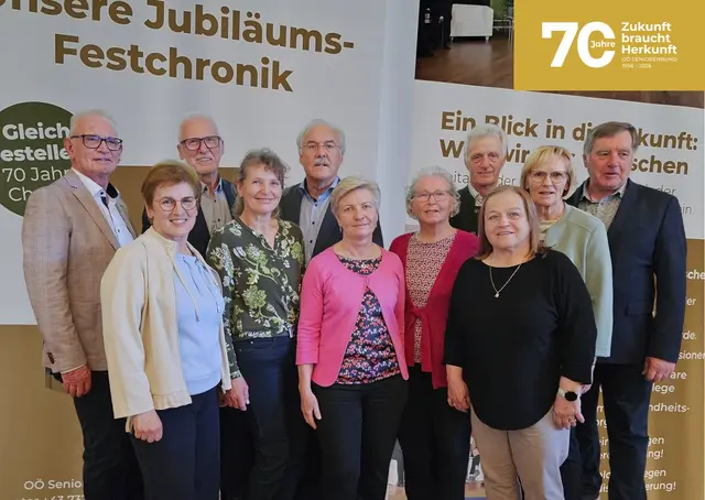 der neu gewählte Vereinsvorstand, von links
Anton Wagner, Anneliese Fürricht, Herbert Kohlberger, Gertrud Engleitner, Karl Larndorfer, Adelheid Ortner, Aloisia Mayr, Fritz Raml, Elisabeth Puchner, Anneliese Klammer und Peter Köppl | Foto: Seniorenbund Neumarkt i. M.