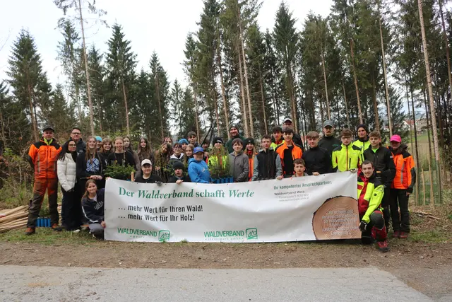 Die Teilnehmer bei diesem Projekt in Wollsdorf. | Foto: Waldverband Steiermark