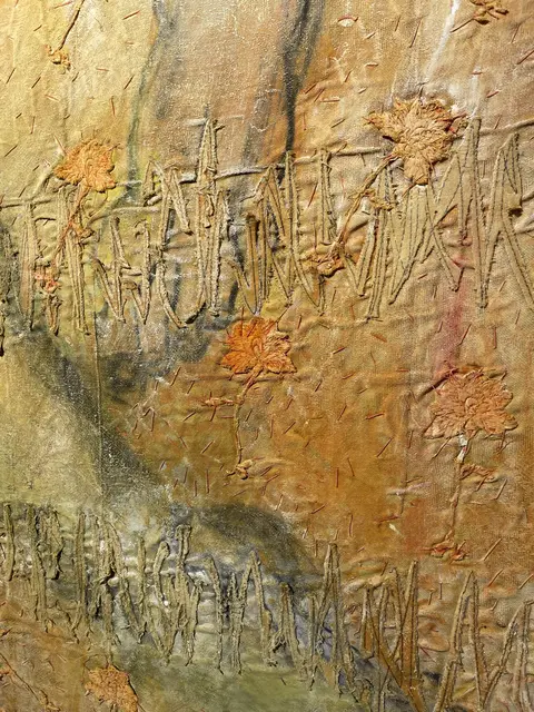 Andrea Hinterberger
„Habitus - Jenseits der Form"
Mischtechnik, genäht und gestickt
€ 2.800,- | Foto: Ausschnitt