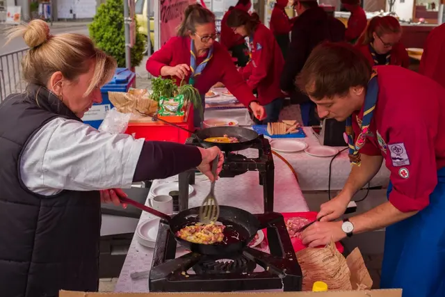 Frühstücksaktion der Pfadfindergruppe Neunkirchen