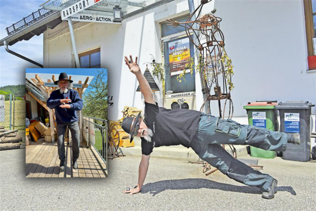 Aero Action Rudy - das Original, mit seinen Moves Cross und Animal Position beim Aero Action Dance | Foto: MeinBezirk