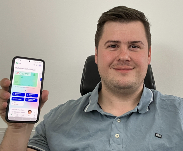 Martin Pichlmayer aus der Gemeinde Horn erklärt: „Als Familienvater mit drei Kindern ist die digitale E-Card grundsätzlich positiv. | Foto: Markus Kahrer