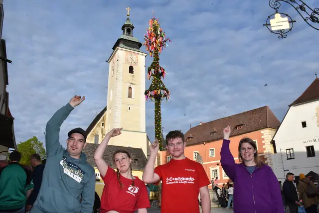   In Grein wird der Maibaum seit dem Ende des 2. Weltkrieges von der SPÖ aufgestellt.  | Foto: Robert Zinterhof