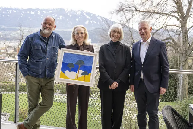 (v. l.): ) Uli Bree (Drehbuchautor und Regisseur), Ingeborg Freudenthaler (Tiroler Unternehmerin und Galeristin), Erika Pluhar (österreichische Autorin, Sängerin und ehemalige Burgschauspielerin) und Helmut Krieghofer (Vorstandsvorsitzender der Seraphiner Stiftung). | Foto: Seraphiner Stiftung / Berger