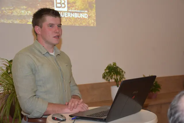 Jungbauern Bezirksobmann Leonhard Peterseil aus Ried in der Riedmark stellte die Bedeutung und Wichtigkeit des Bauernbunds dar. | Foto: Zinterhof
