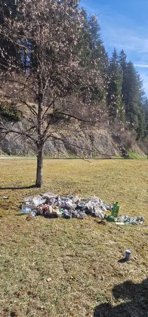 Dieser Müll wurde zwischen der 1. und 2. Kurve am Gaichtpass gesammelt. | Foto: Harald Schwarzenbrunner