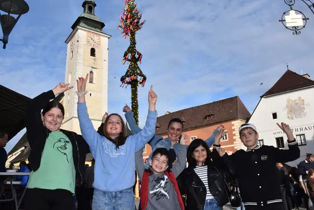   In Grein wird der Maibaum seit dem Ende des 2. Weltkrieges von der SPÖ aufgestellt.  | Foto: Robert Zinterhof