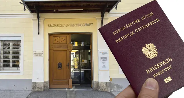 Die Ruhe vor dem Sturm: Heuer wurden bereits rund 1.300 Reisedokumente von der Bezirkshauptmannschaft Völkermarkt ausgestellt. | Foto: Fotocollage MeinBezirk.at/Ronald Neuwirth (links) / AdobeStock.com/Dr. Markus Berger (rechts)