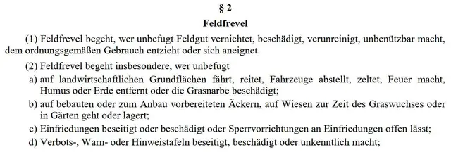 § 2 Feldfrevel | Foto: TBW Est. Stubai