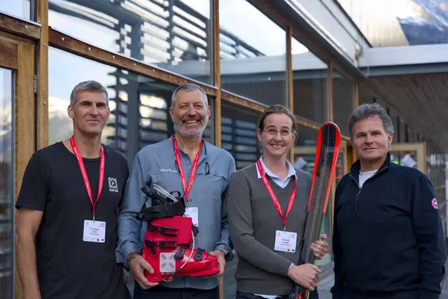 Christoph Zarfl, Peter Mall, Elisabeth Häusler und Herbert Mandl in Sankt Anton am Arlberg. | Foto: Sports Innovation Summit/Christian Heuegger-Zirm