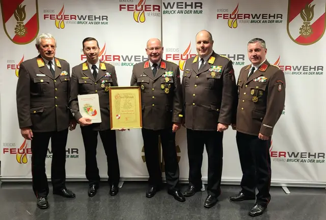 Im Rahmen des ersten Bereichsfeuerwehrtages 2026 in Bruck wurden auch Ehrungen vergeben. | Foto: FF Picheldorf