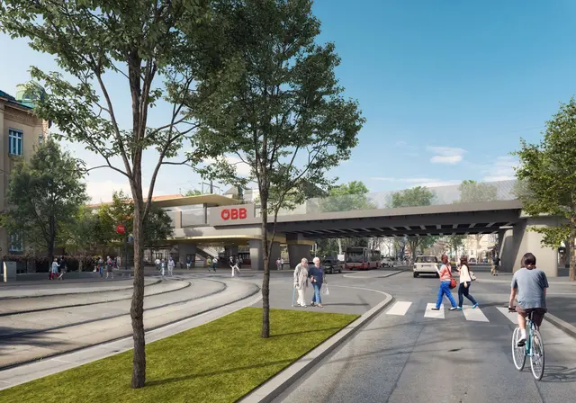 Der VfGH hat im Verfahren zur Verbindungsbahn die aufschiebende Wirkung der Beschwerden nicht zuerkannt. (Visualisierung) | Foto: ÖBB/Lukas Leonte