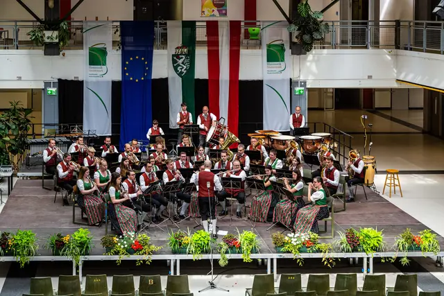 Die Marktmusikkapelle Preding in Aktion im Bundesschulzentrum Deutschlandsberg. | Foto: Alois Reinprecht