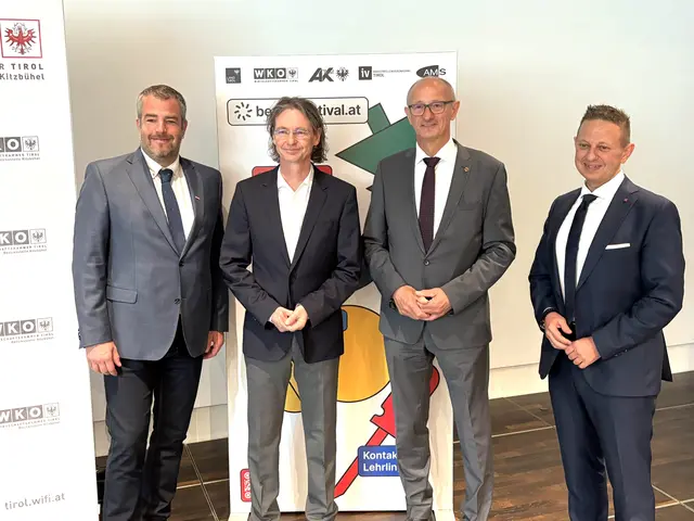 Besuchten Berufsfestival: Hermann Huber, Christian Pletzer, Anton Mattle und Andreas Glätzle. | Foto: Klaus Kogler