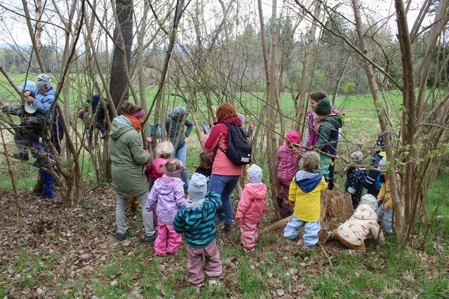 Die Kinder der Kita Sternenglück verbrachten einen besonderen Tag im Waldkindergarten Herzalzeit. | Foto: Kita Sternenglück