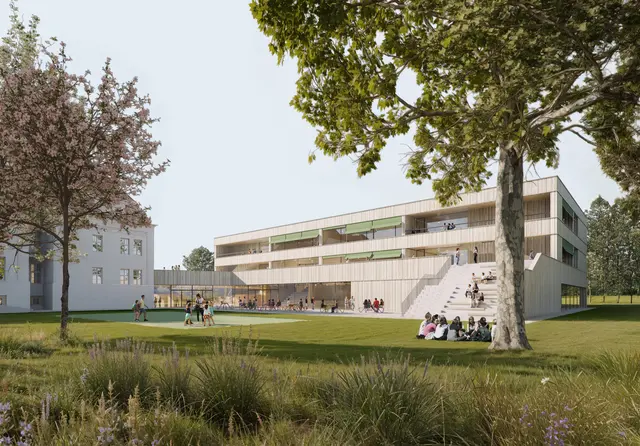 Der geplante Zubau an der MS Straßgang wird vorerst gestoppt.  | Foto: AD Architekten ZT GmbH/janusch.co