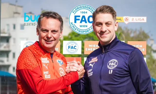 Patrik Schuch (links) wird von FAC-Chef Lukas Fischer (r.) zum Cheftrainer bestellt. | Foto: FAC