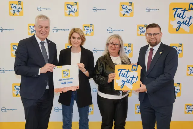 Landesrat Anton Kasser, Ingrid Kaufmann, Natascha Hackl und „Tut gut!“-Geschäftsführer Erwin Zeiler | Foto: MS-Fototeam | Martin Mathes