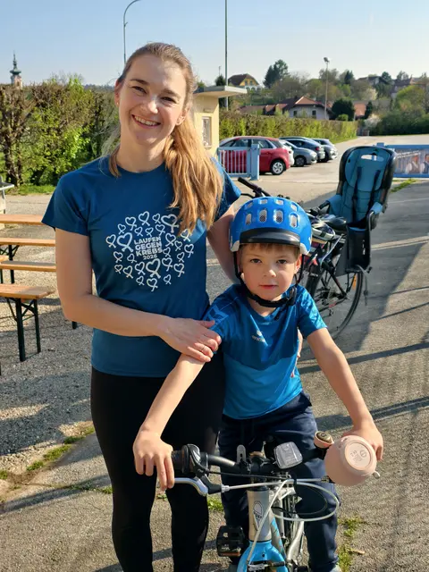 Anja und Benjamin Simon. Auf der zweiten Runde begleitete Benjamin die Mama am Rad. | Foto: Christian Nowotny