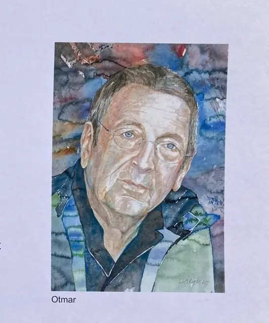 Selbstportraits der beiden Künstler Otmar Kröll... 