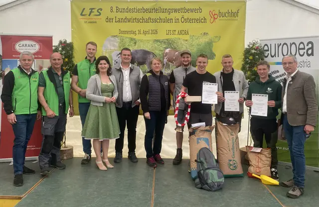 Die Sieger von der Bewertungskategorie "Fleckvieh" | Foto: LFS St. Andrä