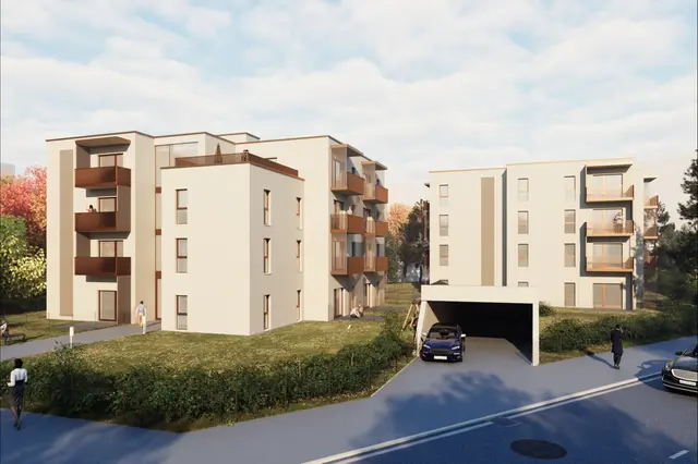 Visualisierung eines modularen Wohnbaus | Foto: Leyrer + Graf