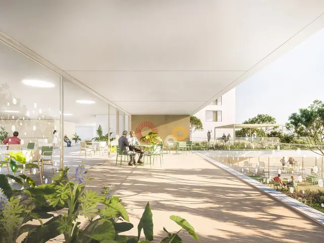 Eine große Gartenterrasse soll zum gemeinsamen Verweilen einladen. (Visualisierung)  | Foto: HAI_WH und PH