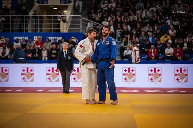 Als einziger Salzburger im EM-Aufgebot des österreichischen Judoverbandes (ÖJV) bewies der 25-Jährige Thomas Scharfetter (rechts) von Beginn an seine exzellente Form  | Foto: Judo Austria