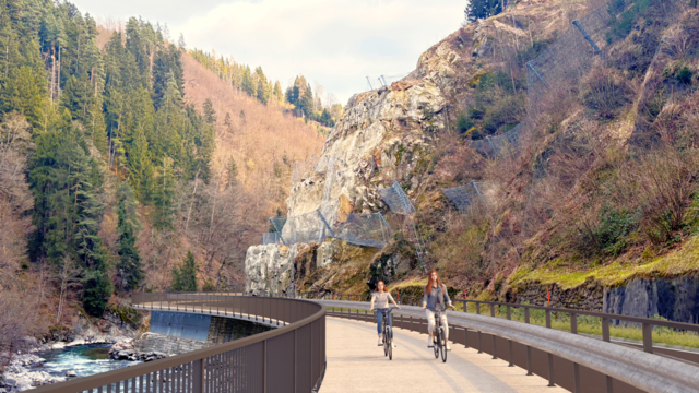 So wird der fertige Radweg im Bereich der Ertlwand aussehen (Visualisierung). | Foto: Büro LH-Stv. Gruber 