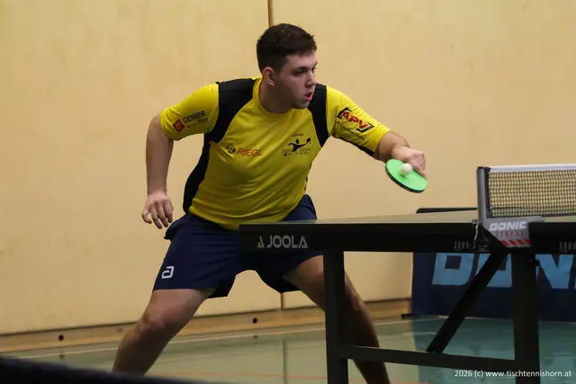 Lukas Gebert-Germ immer mit vollster Konzentration. | Foto: Union Horn - Sektion Tischtennis
