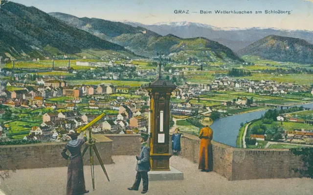 So blickte Graz vom Schloßberg aus in Richtung Nordwesten