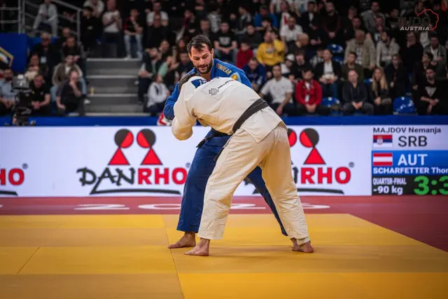 Thomas Scharfetter in Aktion beim Judo-EM-Kampf in Tiflis. | Foto: Judo Austria