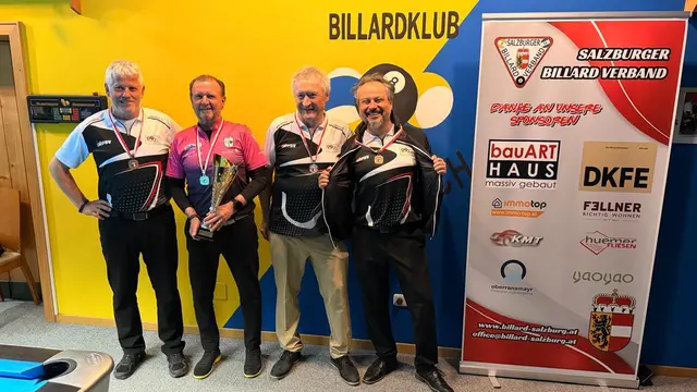 Von links: Wolfgang Steiner (Pool Team Thalgau), Horst Scheibenpflug (1. UBV St. Johann/Pg), Johann Wallner (Pool Team Thalgau) und Ümit Düldül (Pool Team Thalgau). | Foto: 1. UBV St. Johann/Pg