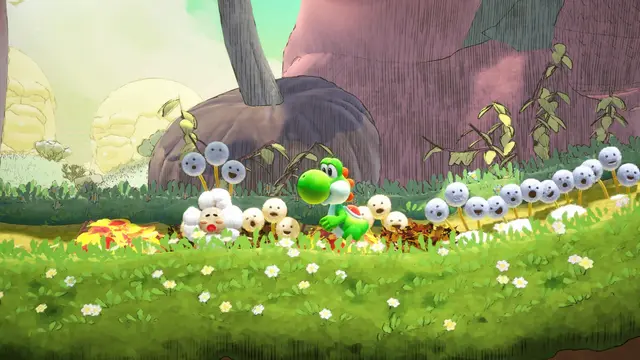 Unverhofft kommt oft: Als die sprechende Enzyklopädie auf Yoshis Heimatinsel fällt, beginnt für den kleinen Drachen ein neues Abenteuer. | Foto: Nintendo