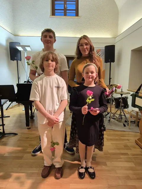 Diese vier Musiktalente wurden ausgewählt: Leonie Omelko (Trompete), Jaqueline Leitgeb (Blockflöte),
Paul Schmidt (Posaune) und Thomas Ellersdorfer ( Schlagwerk) | Foto: LC St. Veit/Glan