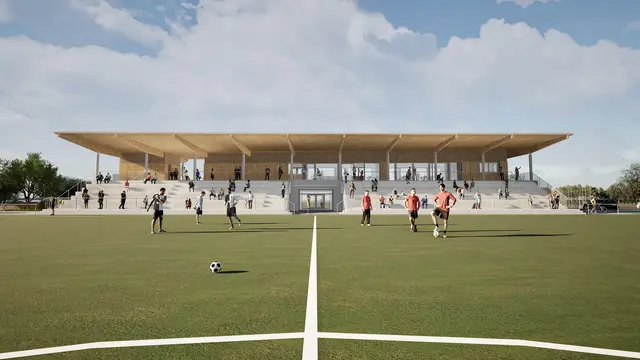 So soll das neue Stadion nach der Fertigstellung aussehen. | Foto: Gemeinde Lieboch