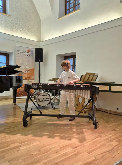 Der 11-jährige Thomas Ellersdorfer am Schlagwerk. | Foto: LC St. Veit/Glan