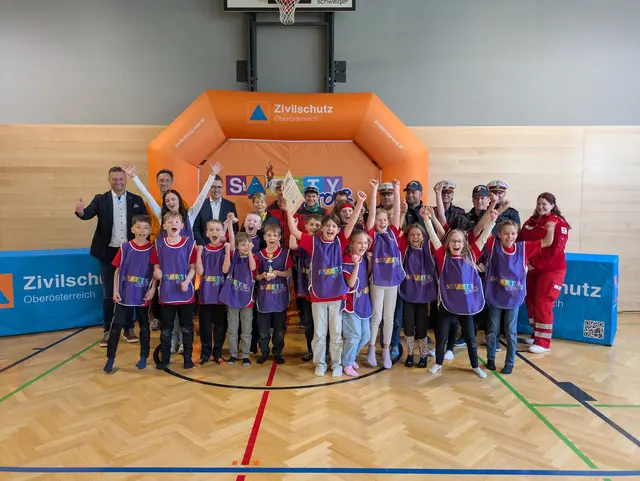 Die 3a der VS Wartberg setzte sich bei der Kinder-Sicherheitsolympiade durch. | Foto: OÖ Zivilschutz