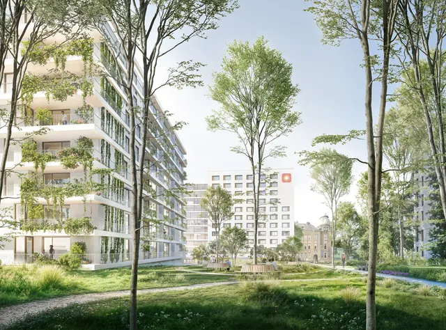 So wird sich die rund 1,5 Fußballfelder große Fläche ab 2030 präsentieren. (Visualisierung) | Foto: HAI_WH und PH