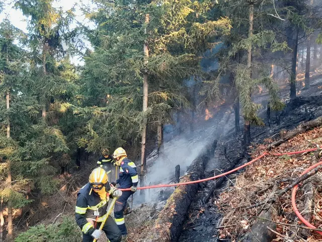 Die Löscharbeiten werden durch das steile und unwegsame Gelände erschwert. | Foto: BFV Voitsberg