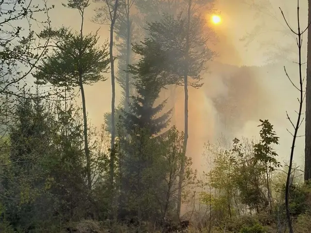 Die Sonne wurde durch die starken Rauchschwaden verdunkelt. | Foto: BFV Voitsberg