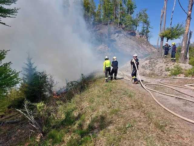 Der aufkommende Wind erschwert die Löscharbeiten bei diesem Großeinsatz. | Foto: Feuerwehrabschnitt 6 - BFVGU