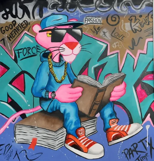 Kunstwerk der Künstlerin Edina Tarfarkas-Czajlik aus dem Jahre 2024 mit dem Titel "Der Stil des Wissens", in der Technik Acryl auf Leinen, in der Größe von 100 cm x 100 cm. | Foto: www.kitzaktiv.at/tarfarkas-czajlik/