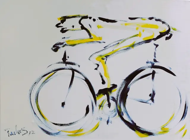 Kunstwerk von Mundmaler Paulus Ploier mit dem Titel "Der Flitzer" aus dem Jahre 2012, in der Technik Mundmalerei Acryl auf Leinen, in der Größe von 80 cm x 60 cm.  | Foto: www.paulus-art.at